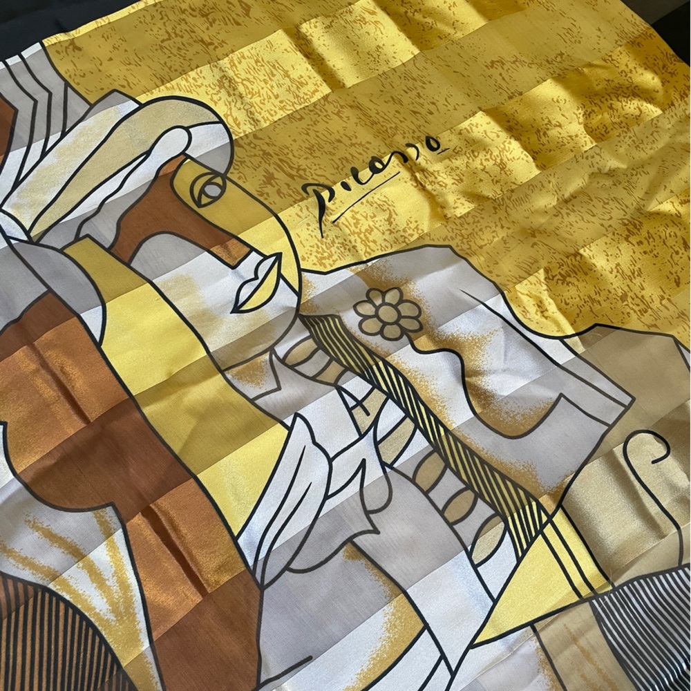 Yellow and Brown Picasso Scarf